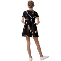 Kids  Short Sleeve Pinafore Style Dress 