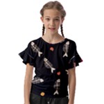 Pattern Design Seamless Fishbone Kids  Cut Out Flutter Sleeves