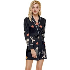 Long Sleeve Satin Robe 