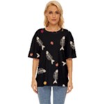 Pattern Design Seamless Fishbone Oversized Basic T-Shirt