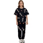 Pattern Design Seamless Fishbone Kids  T-Shirt and Pants Sports Set