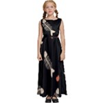 Pattern Design Seamless Fishbone Kids  Satin Sleeveless Maxi Dress
