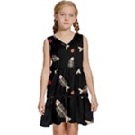 Pattern Design Seamless Fishbone Kids  Sleeveless Tiered Mini Dress