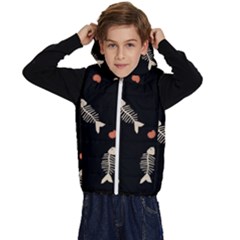 Pattern Design Seamless Fishbone Kids  Stylish Hooded Puffer Vest from ArtsNow.com
