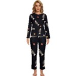 Pattern Design Seamless Fishbone Womens  Long Sleeve Lightweight Pajamas Set