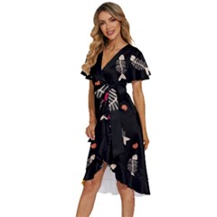 Women s Kimono Wrap Satin Dress 