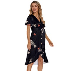 Women s Kimono Wrap Satin Dress 