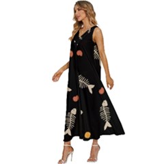 V-Neck Sleeveless Wide Leg Pants Overalls 