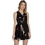 Pattern Design Seamless Fishbone Sleeveless High Waist Mini Dress