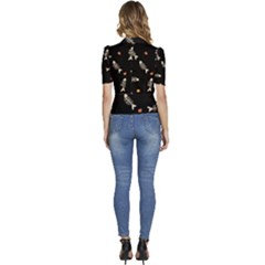 Puffed Short Sleeve Button Up Jacket 