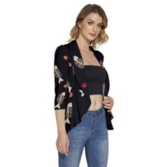 Women s 3/4 Sleeve Ruffle Edge Open Front Jacket 