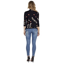 Women s 3/4 Sleeve Ruffle Edge Open Front Jacket 