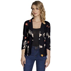 Women s One-Button 3/4 Sleeve Short Jacket 
