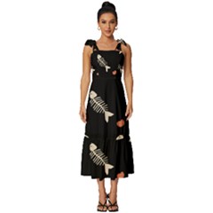 Tie-Strap Tiered Midi Chiffon Dress 