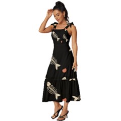 Tie-Strap Tiered Midi Chiffon Dress 