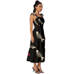 Tie-Strap Tiered Midi Chiffon Dress 