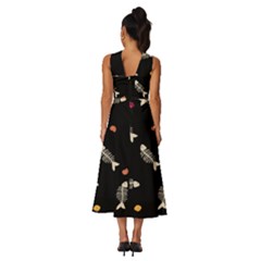 Sleeveless Cross Front Cocktail Midi Chiffon Dress 