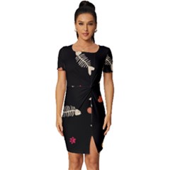 Fitted Knot Split End Bodycon Dress 