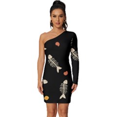 Long Sleeve One Shoulder Mini Dress 