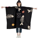 Pattern Design Seamless Fishbone Women s Hooded Rain Ponchos