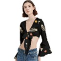 Trumpet Sleeve Cropped Top 