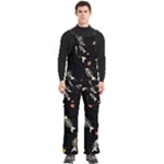 Pattern Design Seamless Fishbone Men s Side Zip Front Pouch Ski And Snowboard Bib Pants	
