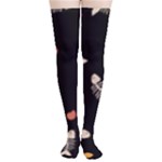 Pattern Design Seamless Fishbone Thigh High Stockings