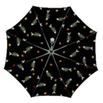Pattern Design Seamless Fishbone Automatic Folding Umbrella with Case (Medium)