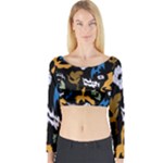 Pattern Design Seamless Texture Long Sleeve Crop Top