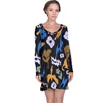 Pattern Design Seamless Texture Long Sleeve Nightdress
