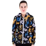 Pattern Design Seamless Texture Women s Zipper Hoodie