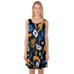 Pattern Design Seamless Texture Sleeveless Satin Nightdress