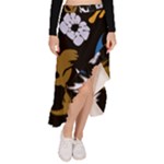 Pattern Design Seamless Texture Asymmetrical Ruffle Hem Skirt 
