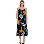Pattern Design Seamless Texture Casual Spaghetti Strap Midi Dress