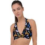 Pattern Design Seamless Texture Halter Plunge Bikini Top
