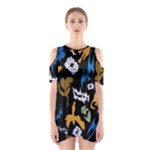 Pattern Design Seamless Texture Shoulder Cutout One Piece Dress