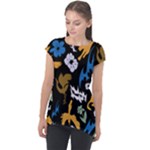 Pattern Design Seamless Texture Cap Sleeve High Low Top