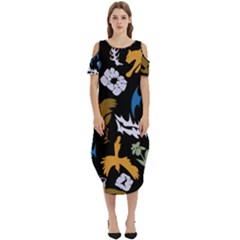 Cold Shoulder Loose Fit Dress With Pockets 