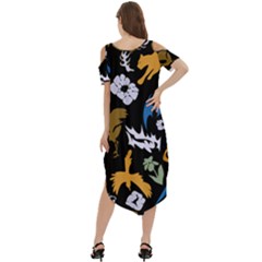 Cold Shoulder Loose Fit Dress With Pockets 