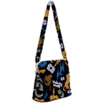 Pattern Design Seamless Texture Zipper Messenger Bag