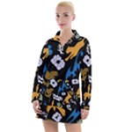 Pattern Design Seamless Texture Women s Long Sleeve Casual Dress