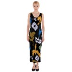 Pattern Design Seamless Texture Fitted Maxi Dress