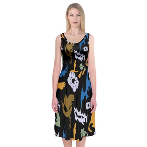 Pattern Design Seamless Texture Midi Sleeveless Dress from ArtsNow.com