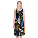 Pattern Design Seamless Texture Midi Sleeveless Dress