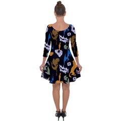 Quarter Sleeve Skater Dress 