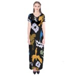 Pattern Design Seamless Texture Short Sleeve Maxi Dress
