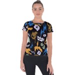 Pattern Design Seamless Texture Short Sleeve Sports Top 