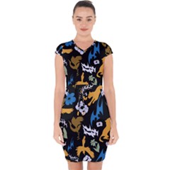 Capsleeve Drawstring Dress  