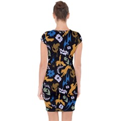 Capsleeve Drawstring Dress  