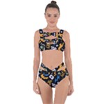Pattern Design Seamless Texture Bandaged Up Bikini Set 